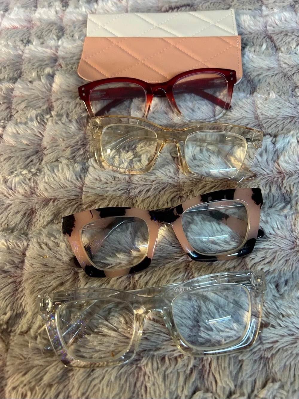 Reading Glasses +5.0 4 pairs & 2 Covers